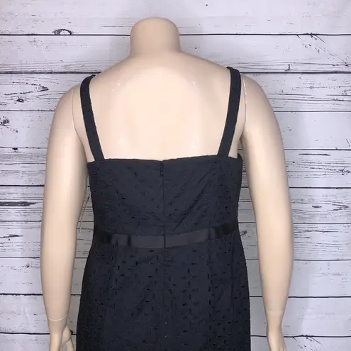 INC International Concepts NWT Size 14W Black Ribbon Bow Cotton Eyelet Dress