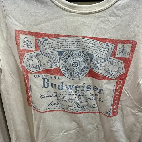 Budweiser Women's White  Short Sleeve Graphic T-Shirt