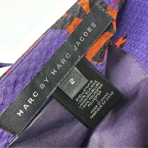 Marc by Marc Jacobs Purple Persian 100% Silk Mini Dress Size 0