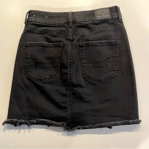 American Eagle  Distressed Black Denim Skirt size 2