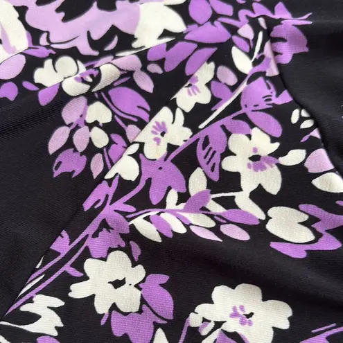Susan Graver Black and Purple Ruffled Trumpet Skirt