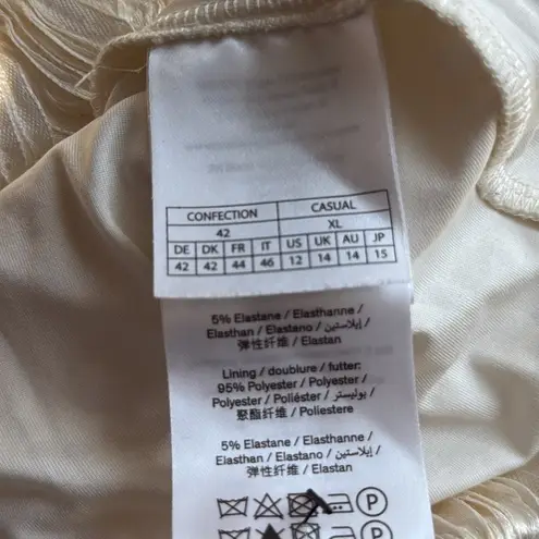 Rotate Birger Christensen Dress Rosita White Mesh Floral Back Cutout Mini US 12