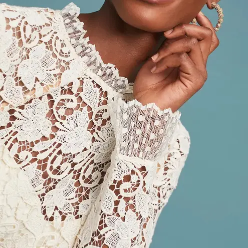 Monique Lhuillier ML Ivory Lace Sheath Dress, Size 0 NEW w/Tag