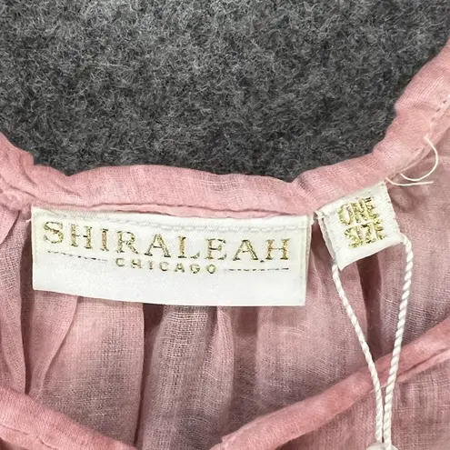 Shiraleah Romi Cover Up Top Womens OS Pink Pompom Tassel Ruffled Resort Summer Size L