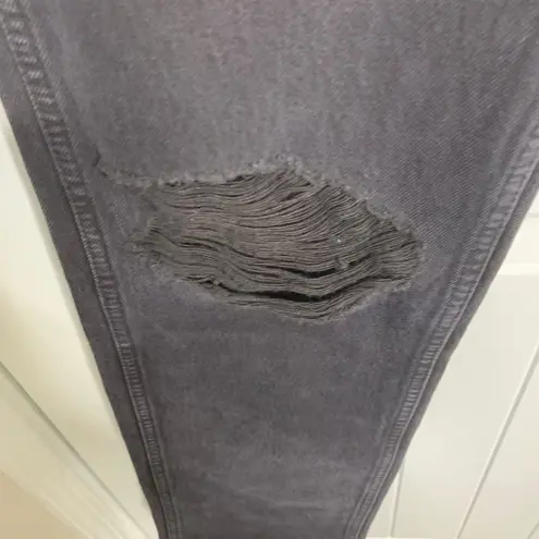 RE/DONE Re Done 90s straight high rise loose long black ripped distressed jeans size 24