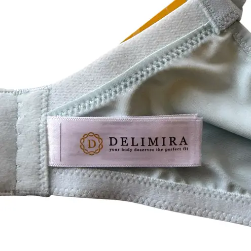 NWT Delimira Full Coverage Light Blue Bra 40C Underwire W681A Pastel Mesh Size undefined