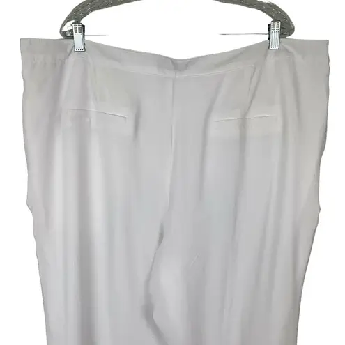 Jessica London Pants White 24 Chiffon Lined Lightweight Pockets Stretch New