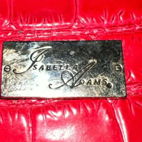 Vintage Isabella Adams Elegant Red leather croc style bag. Size undefined