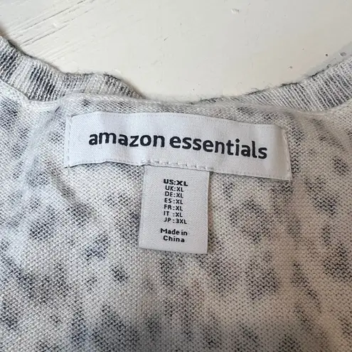 Amazon Essentials Women's XL Cream Leopard Print Knit Top Cotton Modal | Casual - Image 5