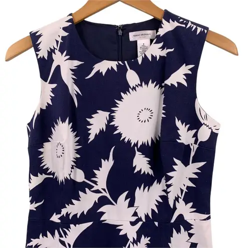 Isaac Mizrahi NWT Navy Blue White & Floral Cotton Sleeveless Dress Size 8