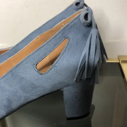 Comfort view jobee blues suede tasseled pumps size 8