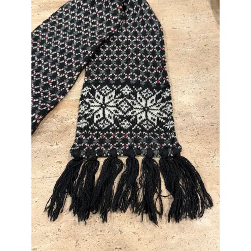 Woolrich scarf Womens fair isle Fringe Lambswool knit Scarf