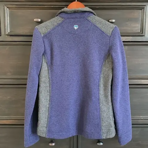 Kuhl ‎ Women’s Alfpaca Fleece Full-Zip Sweater Jacket Small Purple & Gray