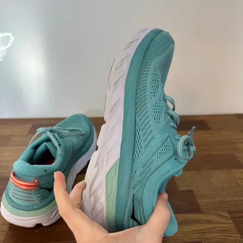 HOKA Womens Sneaker 10 Bondi 7 Training Blue Running Eggshell Athletic Walking