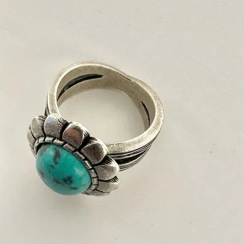 Premier Designs silver tone and turquoise blue Cabo ring