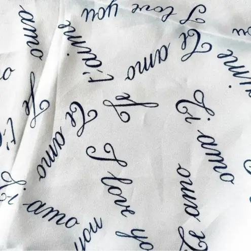 Vintage I Love You Square Scarf French Spanish German English Valentine’s Day Blue