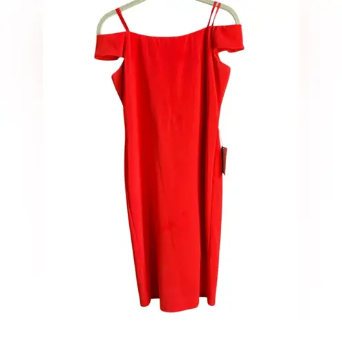 Eliza J Red Off-Shoulder Sheath Cocktail Dress size 6