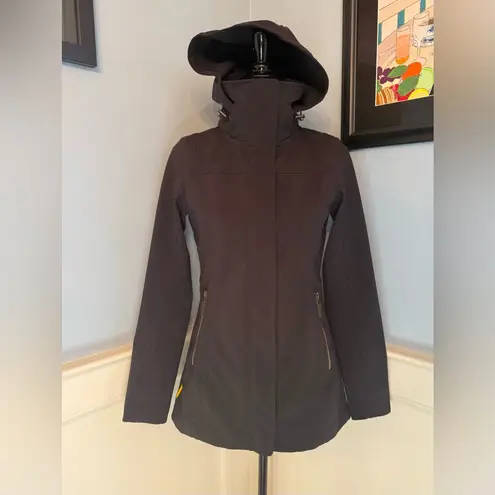 Lole Lolë Women's Mid-length Water-Resistant Softshell Jacket with Hood Sz XS