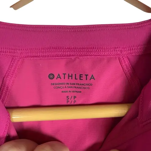 Athleta NWOT Sun Shield One Piece Rashguard Swimsuit Hot Pink Size S