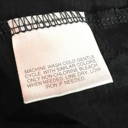 Covington Womens T Shirt Top Short Dolman Sleeve Laceup Detail Black Large