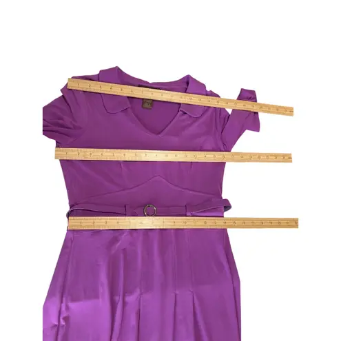 Chadwick's Vintage Purple 1970s Polyester Spandex Dress Women's Size 6 80s Retro