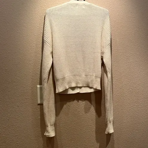 Ardene Women’s Chunky Knit Cream 3 button Cardigan Size Small