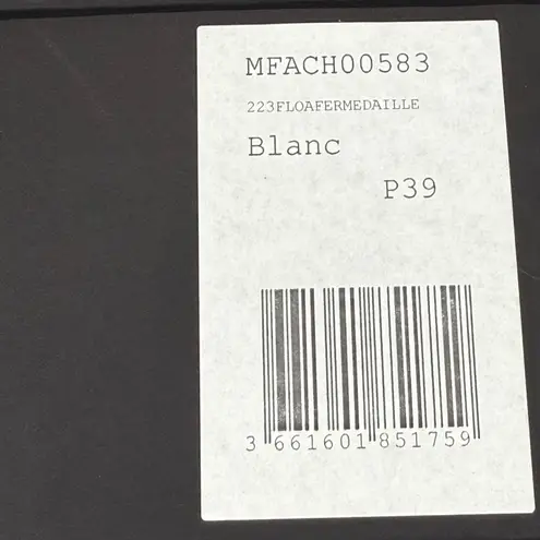 Maje Loafers White Leather Platform Lug Sole Medallion Detail Size 39