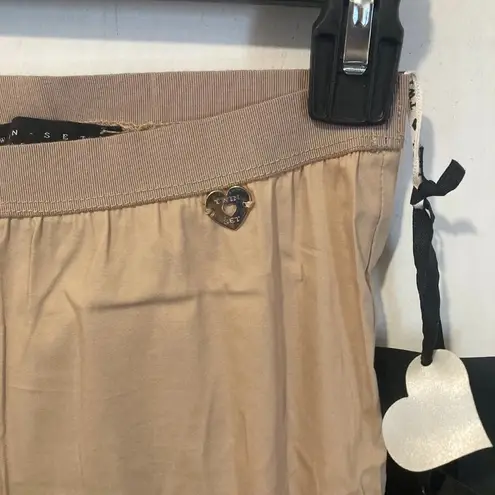 TwinSet women's XS extra small tan lightweight silky elastic waist thin leggings