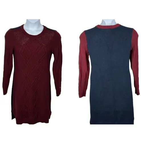 Tommy Hilfiger  Sweater Dress Sidelong Two Tone Maroon & Blue Size Small