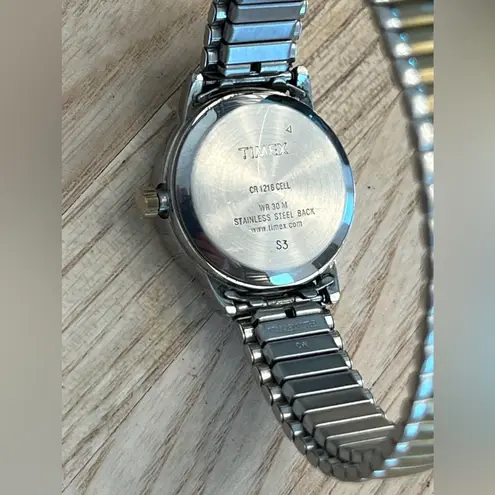 Timex Ladies Watch Indiglo White Dial Two Tone Stainless Bracelet Date Window