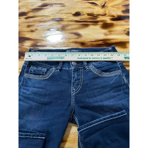 Silver Jeans Suki Capri Denim Cropped Jeans Size W26 Stretch Preppy City Party