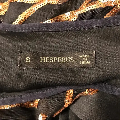 Formal Evening gold black sequin lined dress women’s size small