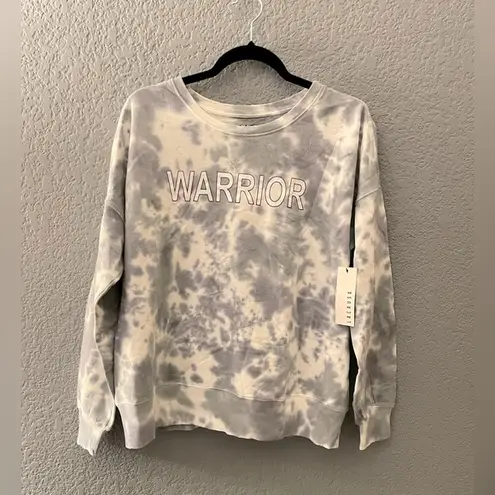 Lacausa NWT  Anthropology Warrior Tie Dyed Crewneck Sweatshirt Blue Grey Size S