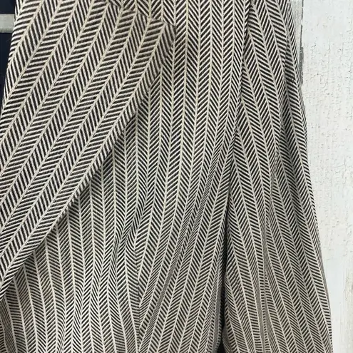 ESCADA Blazer size 38 Beige Black Herringbone Tailored Wool Silk Luxury Office