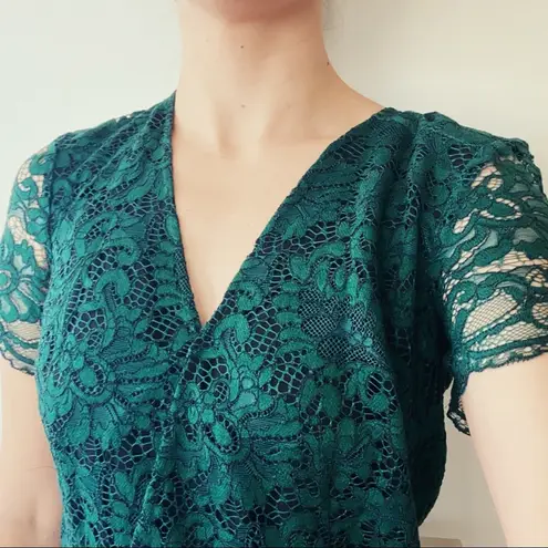 Chelsea28 Botanical Emerald Green Lace Romper Playsuit Shorts Womens Sz 0 NWT