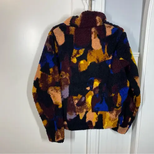 prAna Polar Escape Snap Up Women’s Jacket size large Multi Wine chenille fleece