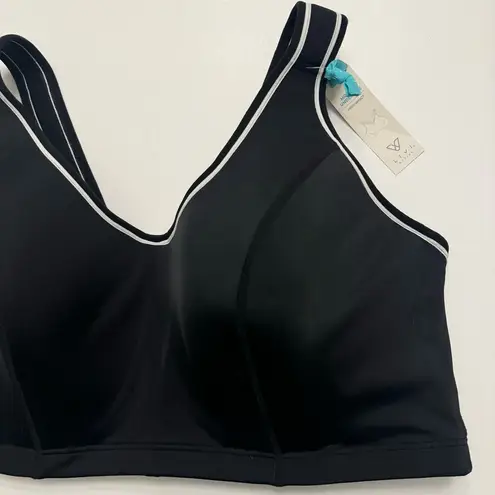 Lane Bryant LIVI  Molded Underwire High Impact Sports Bra 46DD 46E Black White