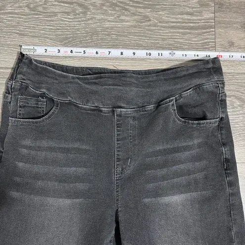 Women Black Baggy High Rise Y2K Wide Leg Loose Fit Stretch Jeans Size XL/32