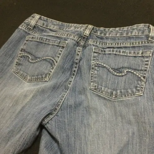 St John Bay Womens Blue Wash Flare Jeans Size 28