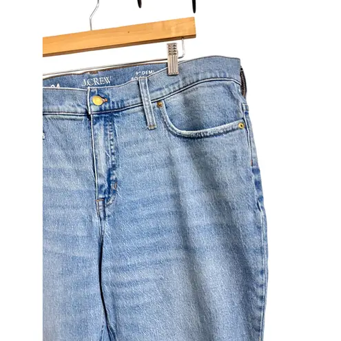 J.Crew  Womens 9" Demi Boot Crop Jeans Size 34 Brommell Wash Frayed‎ Hem Denim