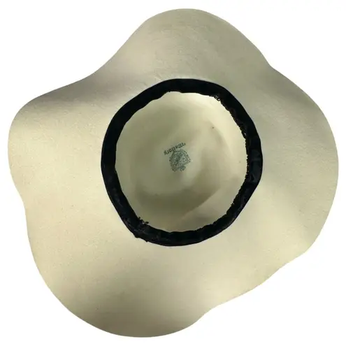 Mallory Saks Fifth Avenue Vintage Cream Wide Brim Sun Hat Women's One Size