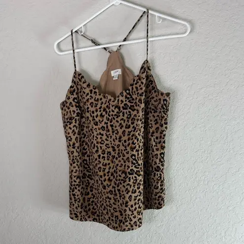 J.Crew  Tan and Black Animal Print Silky Scalloped Camisole Size 4
