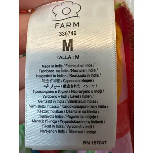 Farm Rio NWT Summer Picnic V-Neck Midi Dress w/ Braided Belt Size M