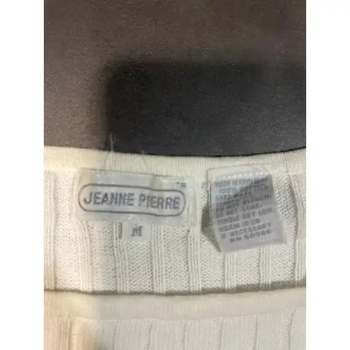 Jeanne pierre Jeannie Pierre Yellow & White Ribbed Sweater - Stylish Colorblock Design B-25