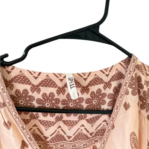 Spell & the Gypsy Bohemian Feather Skull Print Romper Brown