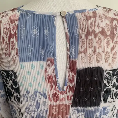 Wilfred EUC Aritzia Round Neck Long Sleeve Patchwork Mini Dress Size L