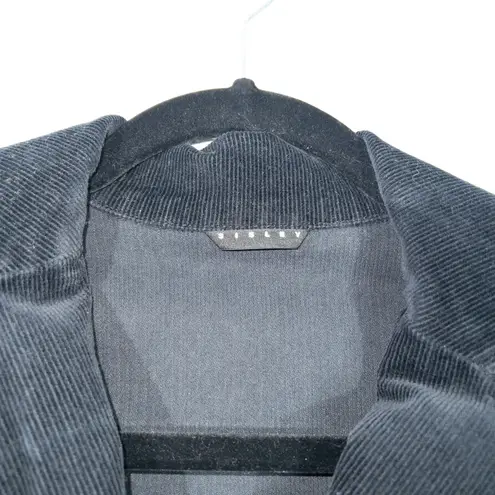 Sisley Cl Sisley Black Corduroy Ribbed Cropped Jacket Size Small