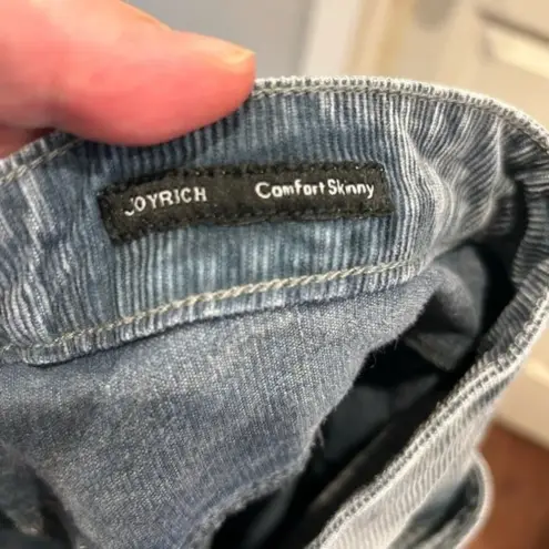 Dear John  Joyrich Comfort Skinny Distressed Cut Off Split Hem Gray Corduroy‎ 32