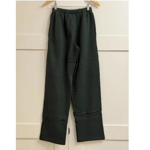 SKIMS Cotton Fleece Classic Straight Leg Pant in Spruce, Size XXS