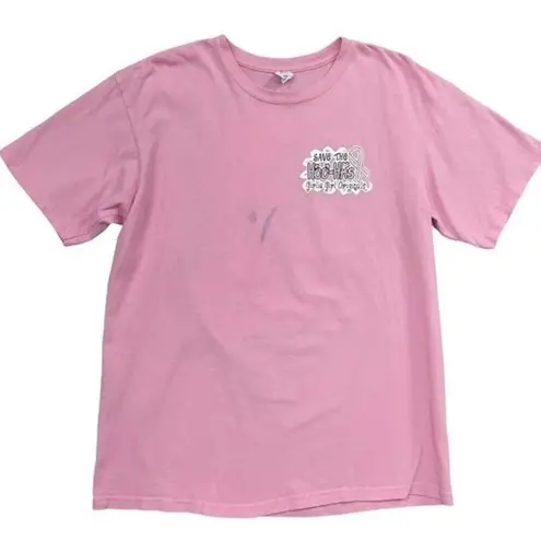 Anvil Breast Cancer Awareness T-shirt Short Sleeve Size Large Save The HOO-HAs Pink